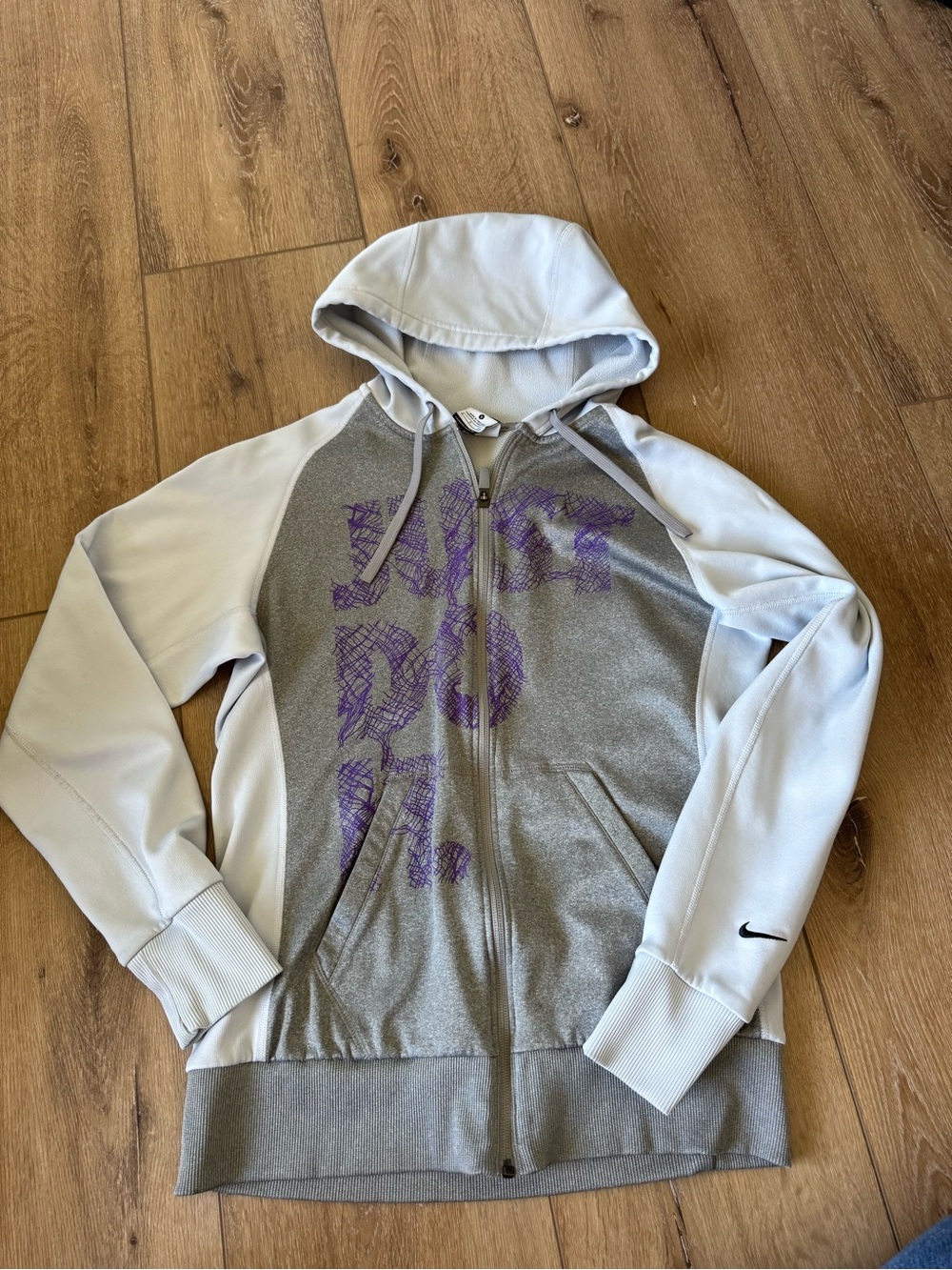 NIKE Womens Just Do It Hooded Sweatshirt Jacket - Size Small
